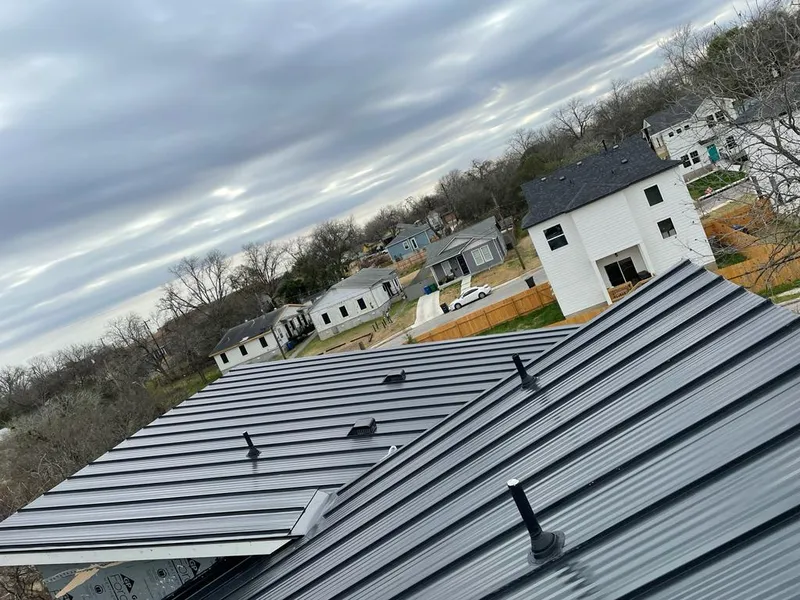 Standing seam metal roof panels with vents for Skylight Repair in Homestead Meadows South